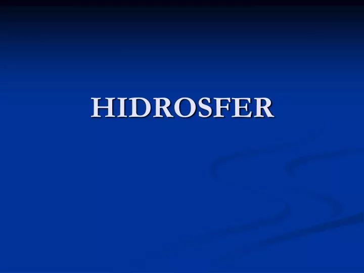 hidrosfer