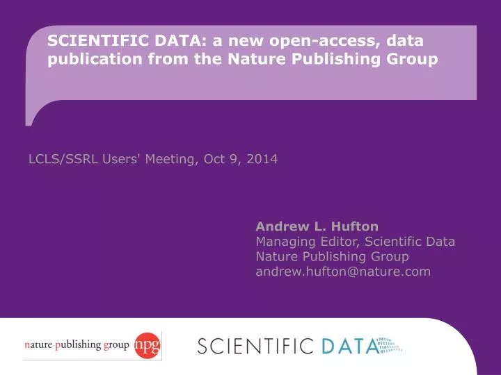scientific data a new open access data publication from the nature p ublishing g roup