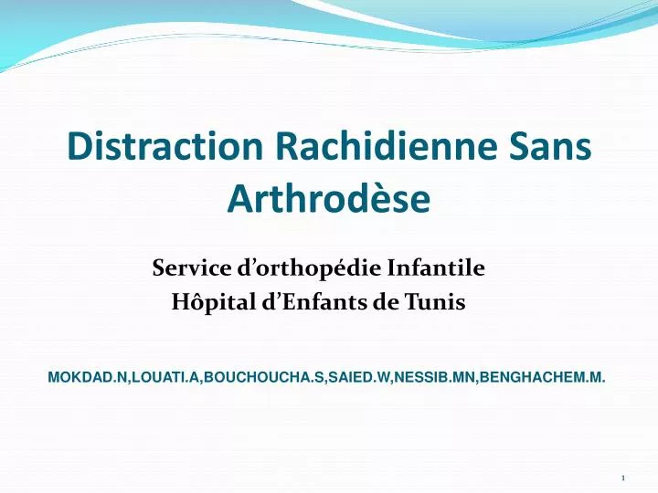 distraction rachidienne sans arthrod se