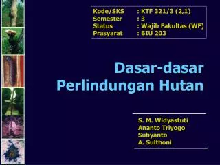 dasar dasar perlindungan hutan