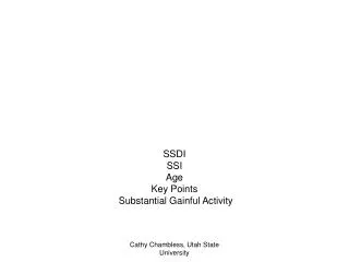 SSDI SSI Age Key Points Substantial Gainful Activity