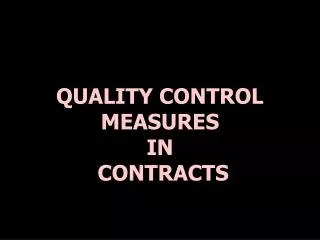 quality control measures in contracts