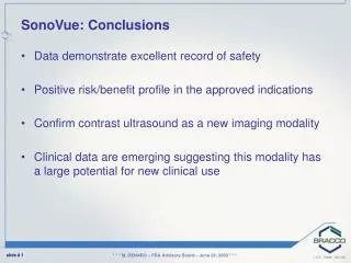 SonoVue: Conclusions