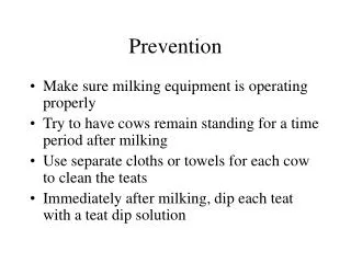 Prevention