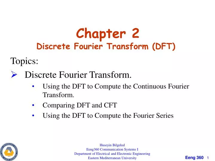 chapter 2 d iscrete fourier transform dft