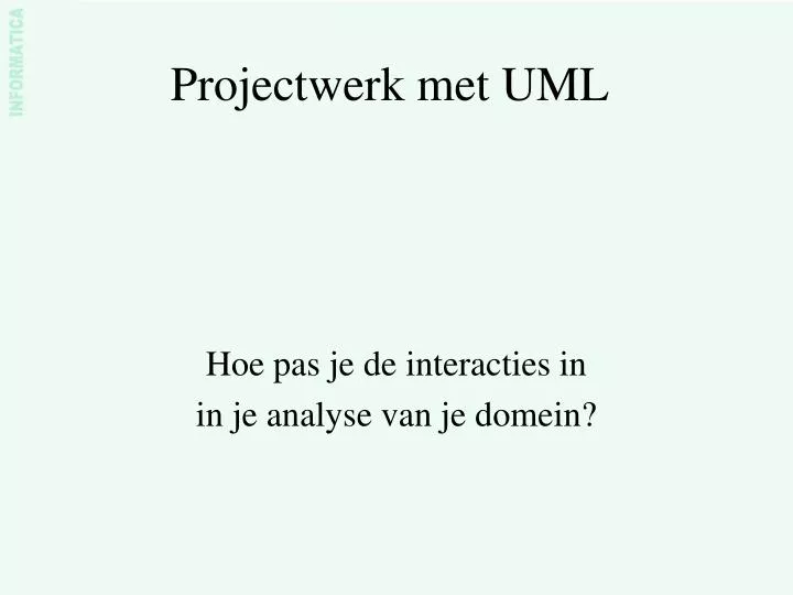 projectwerk met uml