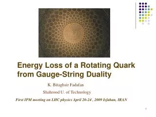 Energy Loss of a Rotating Quark from Gauge-String Duality