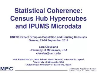 Statistical Coherence: Census Hub Hypercubes and IPUMS Microdata