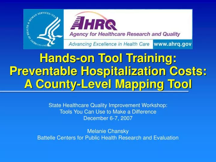 hands on tool training preventable hospitalization costs a county level mapping tool
