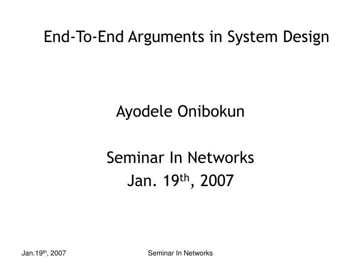 end to end arguments in system design