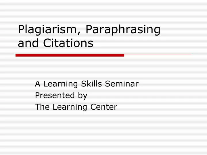 plagiarism paraphrasing and citations