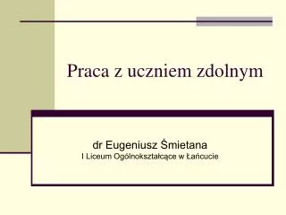 praca z uczniem zdolnym