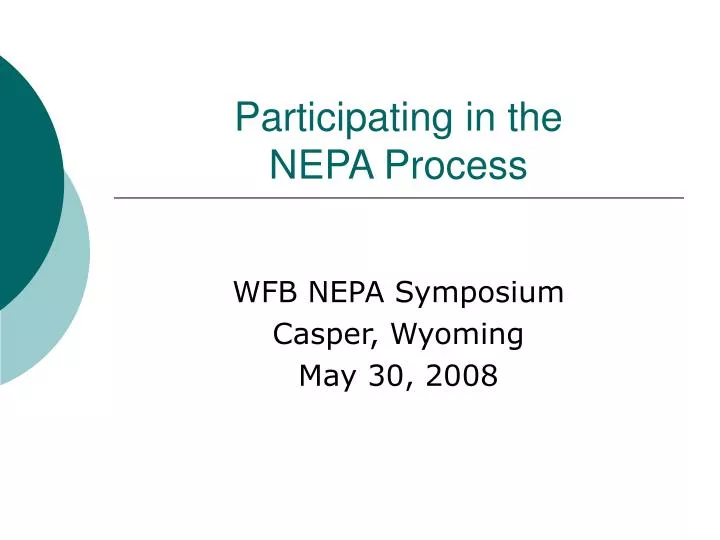participating in the nepa process