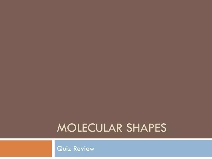 molecular shapes