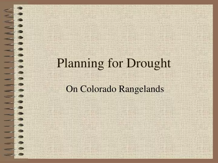 planning for drought