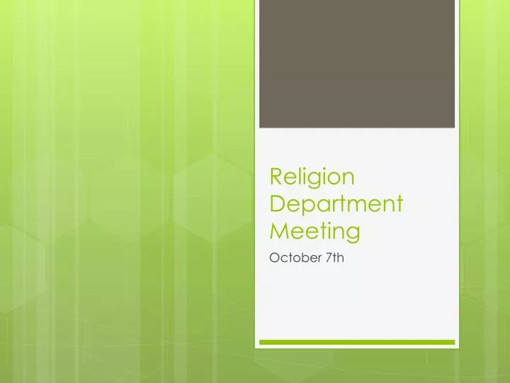 religion department meeting
