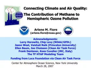 Connecting Climate and Air Quality: The Contribution of Methane to Hemispheric Ozone Pollution