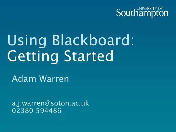 using blackboard getting started