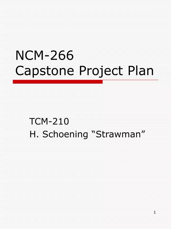 ncm 266 capstone project plan
