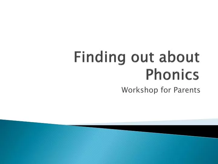 finding out about phonics