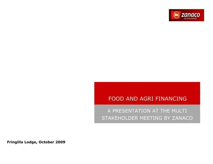 food and agri financing