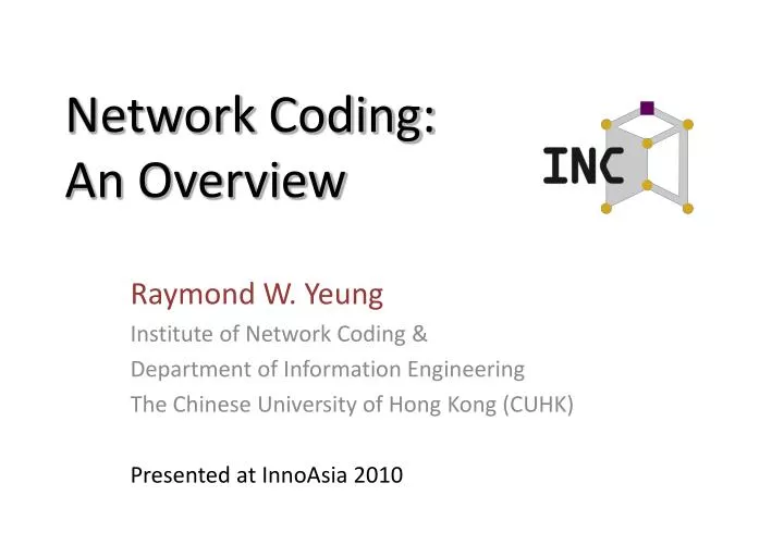 network coding an overview