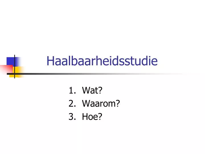 haalbaarheidsstudie