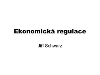 ekonomick regulace