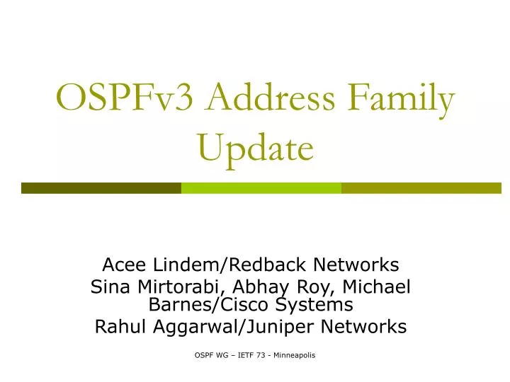 ospfv3 address family update