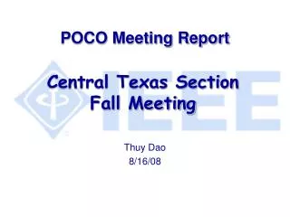 POCO Meeting Report