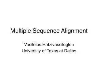 Multiple Sequence Alignment