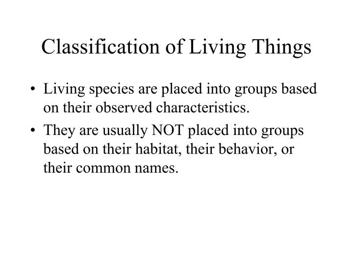 classification of living things