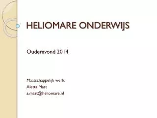 heliomare onderwijs