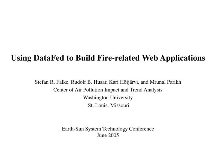 using datafed to build fire related web applications