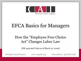 EFCA Basics for Managers