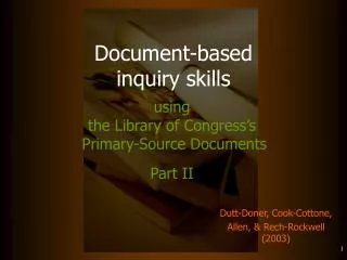 Document-based inquiry skills