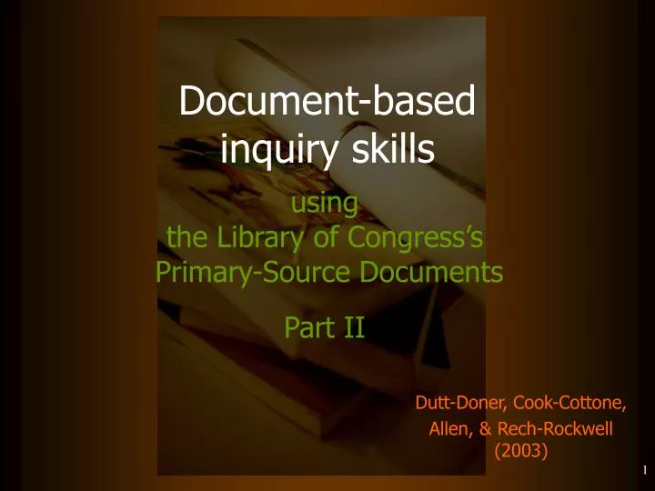 document based inquiry skills