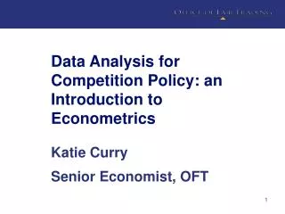 data analysis for competition policy an introduction to econometrics