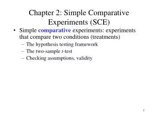 Chapter 2: Simple Comparative Experiments (SCE)