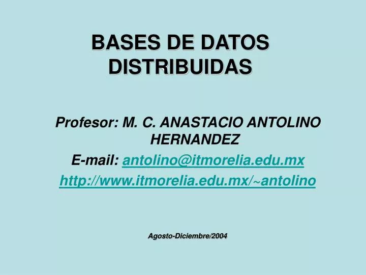 bases de datos distribuidas