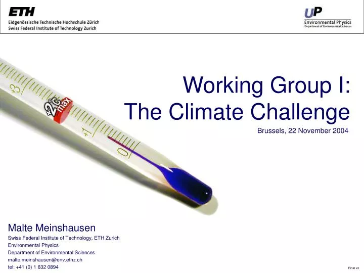 working group i the climate challenge