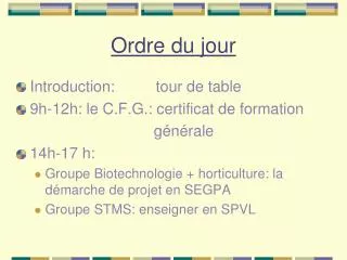 ordre du jour
