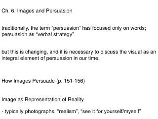 Ch. 6: Images and Persuasion