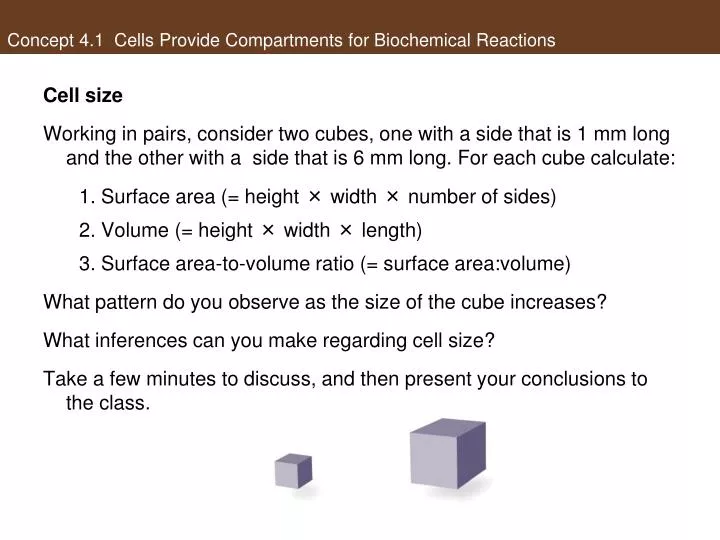 concept 4 1 cells provide compartments for biochemical reactions