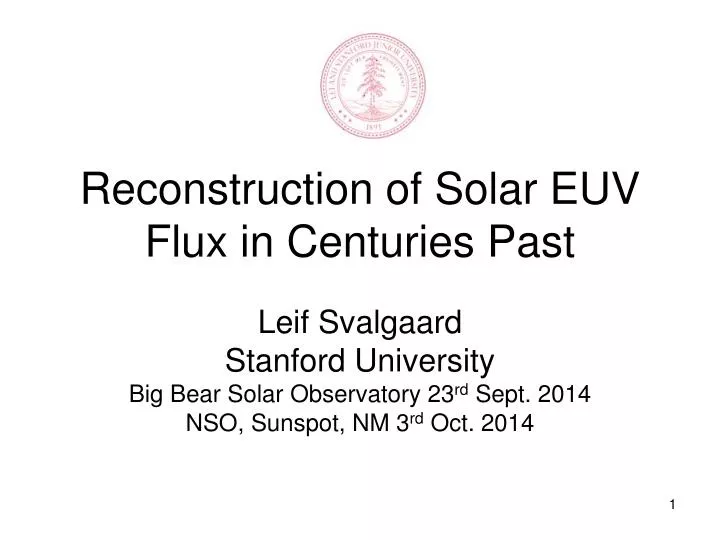 reconstruction of solar euv flux in centuries past