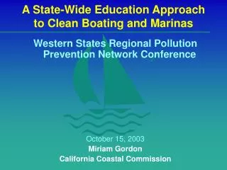 A State-Wide Education Approach to Clean Boating and Marinas