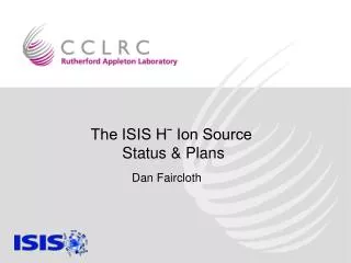 The ISIS H? Ion Source Status &amp; Plans