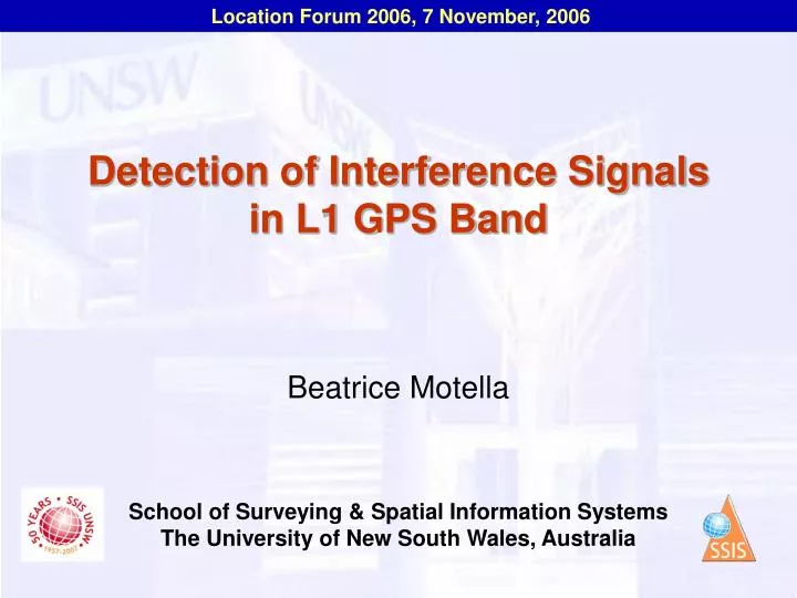 detection of interference signals in l1 gps band