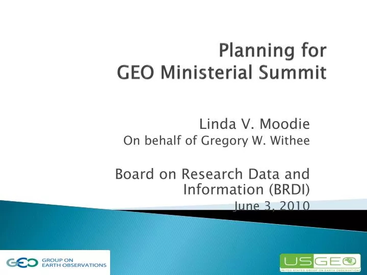 planning for geo ministerial summit