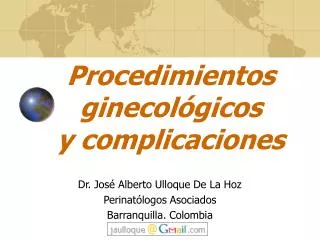 procedimientos ginecol gicos y complicaciones